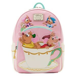 Disney Loungefly Cinderella Pink Gus and Jaq Mice Teacup Mini Backpack